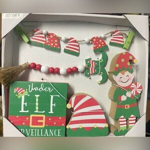 Hobby Lobby 5-Piece Festive‎ Elf Christmas Decor Set! NEW!